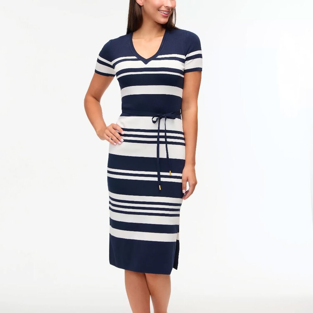 NEW Ellen Tracy Striped Sweater Midi Dress, Size M